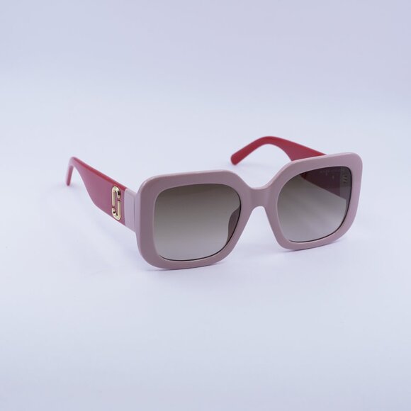 Marc Jacobs MARC 647/S 0C48 HA Sunglasses Pink/Red Square Frame, Brown Lenses - Picture 5 of 11
